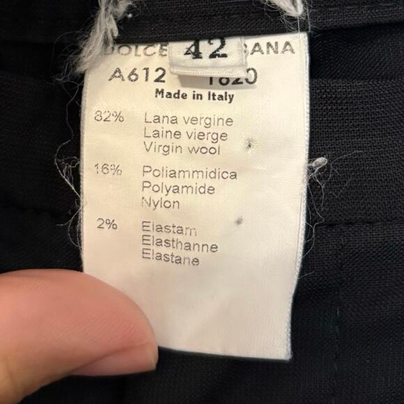 Dolce & Gabbana Black Wool Straight Trouser Pants Size 42 - Picture 2 of 4